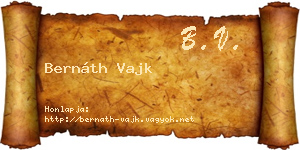 Bernáth Vajk névjegykártya